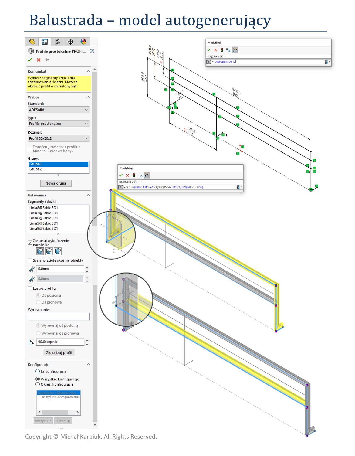 SOLIDWORKS Tutorial balustrada I 1