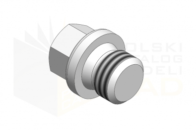 DIN 910_Korek gwintowany z łbem sześciokątnym z kołnierzem 5.8 - IsometricView