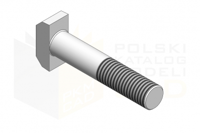 DIN 261_Śruba z łbem młoteczkowym - 8.8 - IsometricView