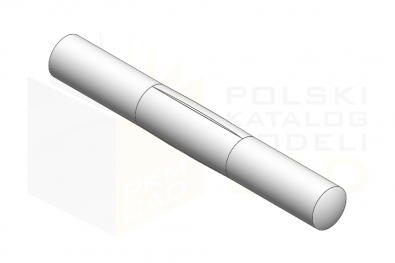 ISO 8742_Kołek z karbami w środkowej części na 1-3 długości - IsometricView