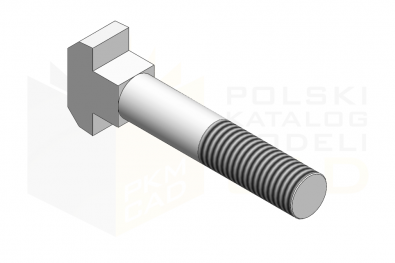 DIN 186_Śruba z łbem młoteczkowym - 3.6 - IsometricView